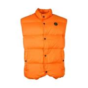 Nylon Eendendons Gewatteerd Vest Centogrammi , Orange , Heren