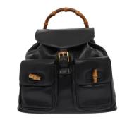 Pre-owned Leather backpacks Gucci Vintage , Black , Dames