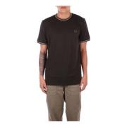 Groene Logo T-shirt en Polo Fred Perry , Brown , Heren