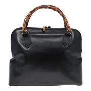 Pre-owned Leather handbags Gucci Vintage , Black , Dames