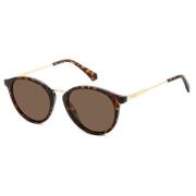 Havana/Bruine Zonnebril Polaroid , Brown , Unisex