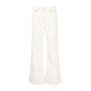 Crèmewitte Corduroy Wijde Broek Dondup , White , Dames