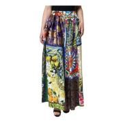 Sicily Patchwork Maxi Rok Rits Sluiting Dolce & Gabbana , Multicolor ,...