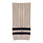 Beige sjaal met blauwe details Moncler , Beige , Dames