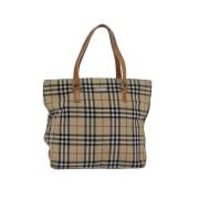 Pre-owned Canvas handbags Burberry Vintage , Beige , Dames