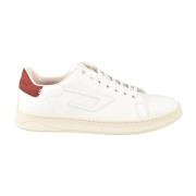 Witte Leren Veterschoenen Diesel , White , Heren