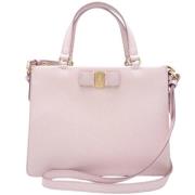 Pre-owned Leather handbags Salvatore Ferragamo Pre-owned , Pink , Dame...