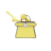 Pre-owned Leather key-holders Fendi Vintage , Yellow , Dames