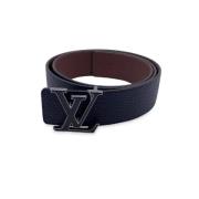 Pre-owned Leather belts Louis Vuitton Vintage , Blue , Dames