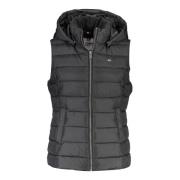 Zwarte mouwloze hoodievest met logo Tommy Hilfiger , Black , Dames