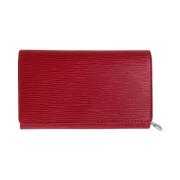 Pre-owned Leather wallets Louis Vuitton Vintage , Red , Dames