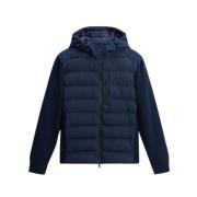 Gewatteerde Hybride Jas met Dons Woolrich , Blue , Heren