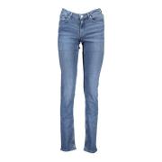 Blauwe Denim Jeans met Gewassen Effect Gant , Blue , Dames