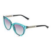 Blauw Frame Zonnebril met Wijzerplaat Guess , Blue , Dames