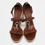 Pre-owned Leather sandals Burberry Vintage , Brown , Dames