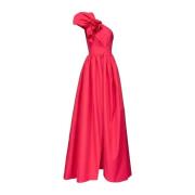 Taffeta Jurk met Ballonmouw Pinko , Red , Dames