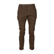 Slim Fit Katoenen Chino Broek Dondup , Brown , Heren