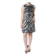 Zebra Print Sheath Mini Jurk Dolce & Gabbana , Multicolor , Dames