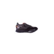 Zwarte Sneakers Suède Leren Rubberen Zool Barracuda , Black , Heren