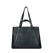 Zwarte Leren Shopper Tas Galaxy Collectie Rebelle , Black , Dames