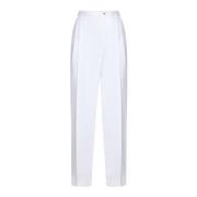 Witte Katoenen Hoge Taille Broek Dolce & Gabbana , White , Dames