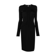 Vloeibare neopreen gerimpelde jurk Pinko , Black , Dames