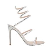 Zilveren Slang Enkel Sandalen René Caovilla , Gray , Dames