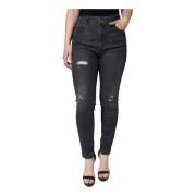 Zwarte Gescheurde Skinny Jeans Rits Sluiting Dolce & Gabbana , Black ,...