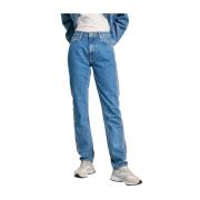 Vintage Straight Leg Denim Jeans Pepe Jeans , Blue , Dames