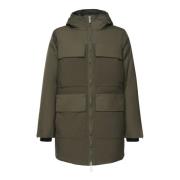 Army Green Nylon Parka met Geïntegreerde Capuchon K-Way , Green , Here...