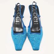 Pre-owned Leather heels Gucci Vintage , Blue , Dames