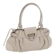 Pre-owned Leather handbags Salvatore Ferragamo Pre-owned , Beige , Dam...