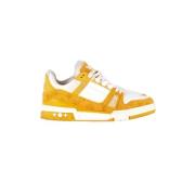 Pre-owned Cotton sneakers Louis Vuitton Vintage , Yellow , Heren