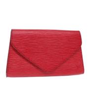 Pre-owned Leather clutches Louis Vuitton Vintage , Red , Dames