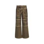 Cargo Screenprinted Broek Guess , Brown , Dames