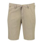 Beige Gestreepte Shorts NorHeren Pasvorm Katoen Linnen Gardeur , Beige...