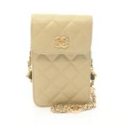 Pre-owned Leather crossbody-bags Chanel Vintage , Beige , Dames