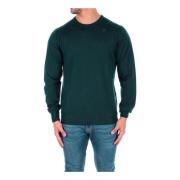 Groene Logo Sweater Regular Fit K-Way , Green , Heren