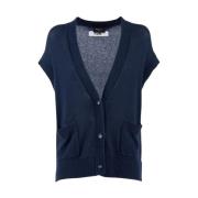 Kasjmier vest met knoopsluiting Nenette , Blue , Dames