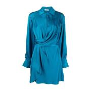 Blauwe gedrapeerde mini-jurk Simkhai , Blue , Dames