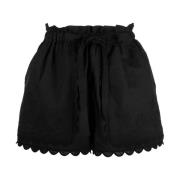 Casual Zwarte Linnen Katoenen Shorts Ulla Johnson , Black , Dames