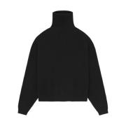 Zwarte Wafel Turtleneck Trui Fear Of God , Black , Heren