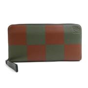 Pre-owned Leather wallets Loewe Pre-owned , Green , Dames