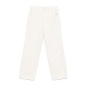 Witte Denim Jeans Rechte Pijp Amish , White , Dames