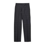 Slim Check Donkergrijze Broek Selected Homme , Gray , Heren