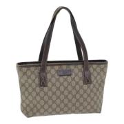 Pre-owned Leather totes Gucci Vintage , Beige , Dames