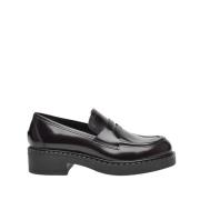 Leren Mocassin in Druivenkleur Rotta , Black , Dames