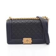 Pre-owned Leather chanel-bags Chanel Vintage , Blue , Dames