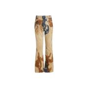 Gebleekte Denim Flare Broek Multicolor Guess , Multicolor , Dames