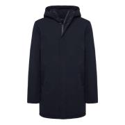 Gelamineerde echte dons hoodie parka stijl San Siro Boggi Milano , Blu...